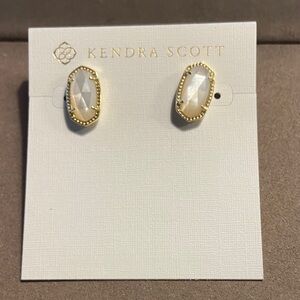 Kendra Scott Gold Mother of Pearl Elena Earrings